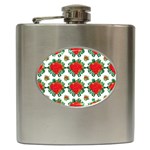 Retro 1880s Flowers Pattern 13 Hip Flask (6 oz)