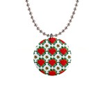 Retro 1880s Flowers Pattern 13 1  Button Necklace