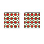 Retro 1880s Flowers Pattern 13 Cufflinks (Square)