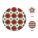 Retro 1880s Flowers Pattern 13 Playing Cards Single Design (Round)