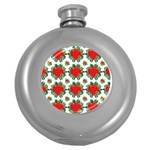 Retro 1880s Flowers Pattern 13 Round Hip Flask (5 oz)