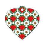 Retro 1880s Flowers Pattern 13 Dog Tag Heart (One Side)