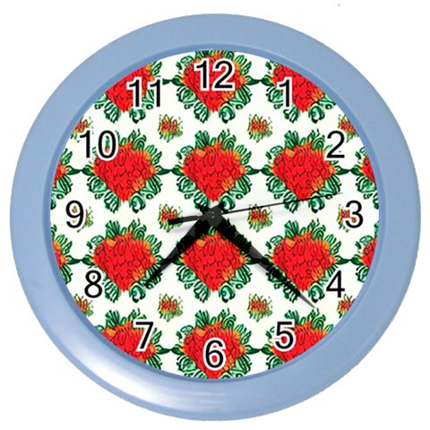 Retro 1880s Flowers Pattern 13 Color Wall Clock from ArtsNow.com Front