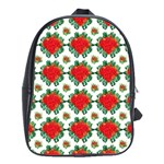 Retro 1880s Flowers Pattern 13 School Bag (Large)