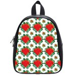 Retro 1880s Flowers Pattern 13 School Bag (Small)