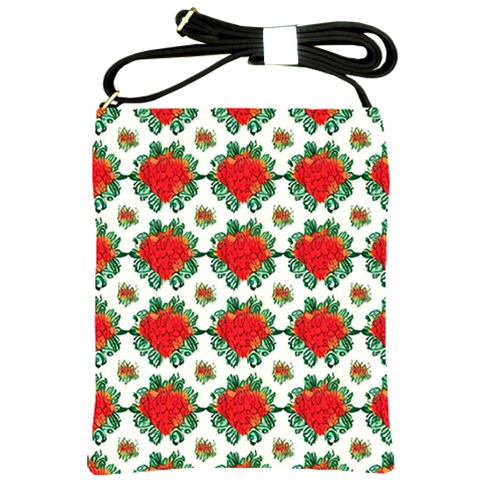 Retro 1880s Flowers Pattern 13 Shoulder Sling Bag from ArtsNow.com Front