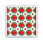 Retro 1880s Flowers Pattern 13 Memory Card Reader (Square)