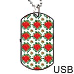 Retro 1880s Flowers Pattern 13 Dog Tag USB Flash (One Side)