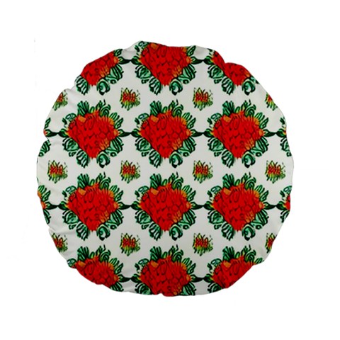 Retro 1880s Flowers Pattern 13 Standard 15  Premium Round Cushions from ArtsNow.com Front