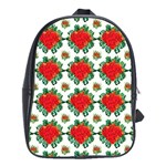 Retro 1880s Flowers Pattern 13 School Bag (XL)