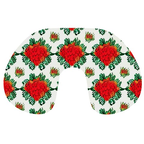 Retro 1880s Flowers Pattern 13 Travel Neck Pillow from ArtsNow.com Back