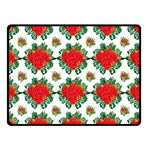 Retro 1880s Flowers Pattern 13 Two Sides Fleece Blanket (Small)