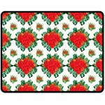 Retro 1880s Flowers Pattern 13 Two Sides Fleece Blanket (Medium)