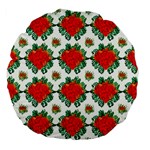 Retro 1880s Flowers Pattern 13 Large 18  Premium Flano Round Cushions