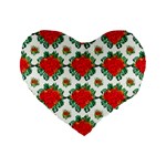 Retro 1880s Flowers Pattern 13 Standard 16  Premium Flano Heart Shape Cushions