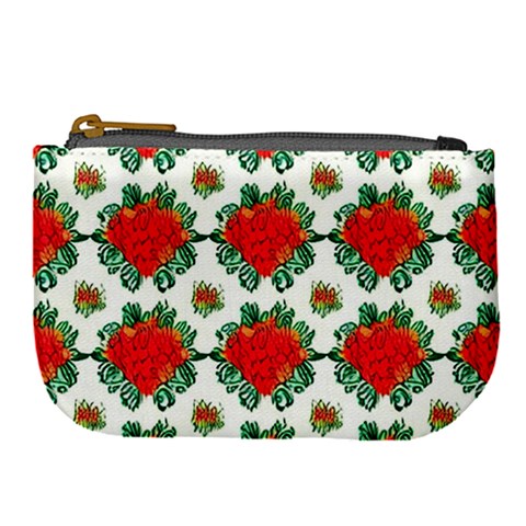 Retro 1880s Flowers Pattern 13 Large Coin Purse from ArtsNow.com Front