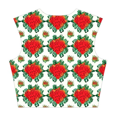 Retro 1880s Flowers Pattern 13 Cotton Crop Top from ArtsNow.com Back