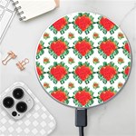 Retro 1880s Flowers Pattern 13 Wireless Fast Charger(White)