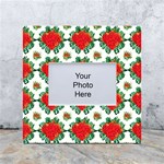 Retro 1880s Flowers Pattern 13 White Box Photo Frame 4  x 6 