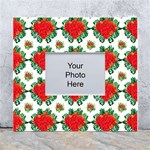 Retro 1880s Flowers Pattern 13 White Wall Photo Frame 5  x 7 