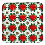 Retro 1880s Flowers Pattern 13 Square Glass Fridge Magnet (4 pack)