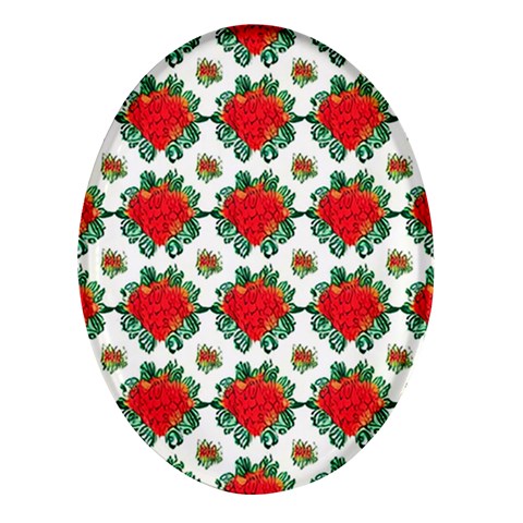 Retro 1880s Flowers Pattern 13 Oval Glass Fridge Magnet (4 pack) from ArtsNow.com Front