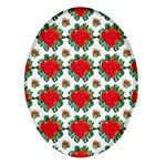 Retro 1880s Flowers Pattern 13 Oval Glass Fridge Magnet (4 pack)