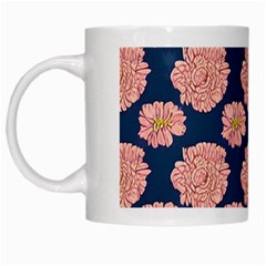 Retro 1880s Flowers Pattern 16 White Mug from ArtsNow.com Left