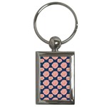 Retro 1880s Flowers Pattern 16 Key Chain (Rectangle)