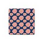 Retro 1880s Flowers Pattern 16 Square Magnet