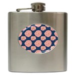 Retro 1880s Flowers Pattern 16 Hip Flask (6 oz)