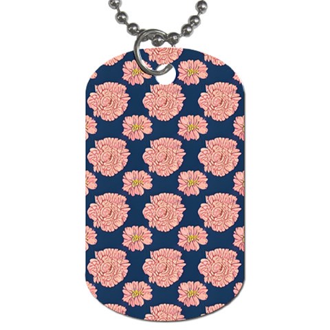 Retro 1880s Flowers Pattern 16 Dog Tag (Two Sides) from ArtsNow.com Front