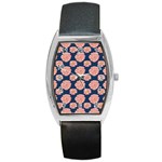 Retro 1880s Flowers Pattern 16 Barrel Style Metal Watch