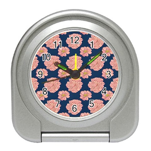 Retro 1880s Flowers Pattern 16 Travel Alarm Clock from ArtsNow.com Front