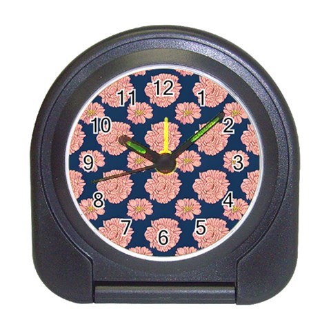 Retro 1880s Flowers Pattern 16 Travel Alarm Clock from ArtsNow.com Front