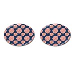 Retro 1880s Flowers Pattern 16 Cufflinks (Oval)