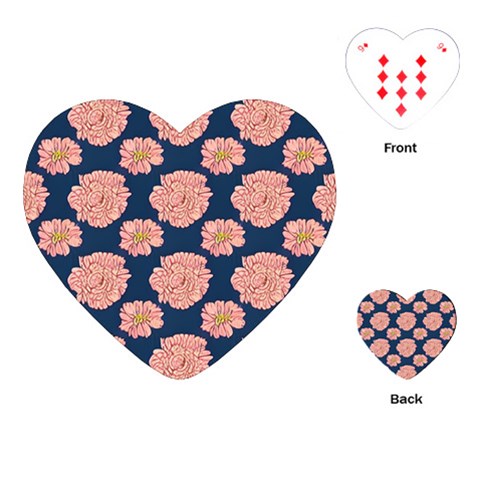 Retro 1880s Flowers Pattern 16 Playing Cards Single Design (Heart) from ArtsNow.com Front