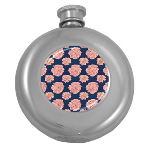 Retro 1880s Flowers Pattern 16 Round Hip Flask (5 oz) from ArtsNow.com Front