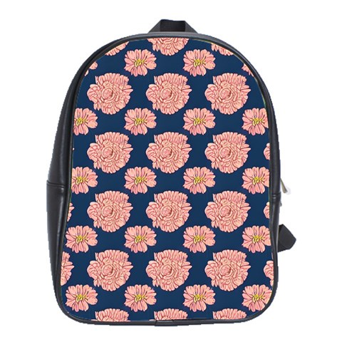 Retro 1880s Flowers Pattern 16 School Bag (Large) from ArtsNow.com Front