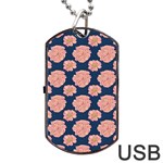 Retro 1880s Flowers Pattern 16 Dog Tag USB Flash (One Side)