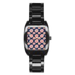 Retro 1880s Flowers Pattern 16 Stainless Steel Barrel Watch