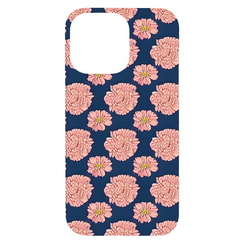 Retro 1880s Flowers Pattern 16 iPhone 14 Pro Max Black UV Print Case from ArtsNow.com Front