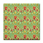 Retro 1880s Flowers Pattern 17 Tile Coaster