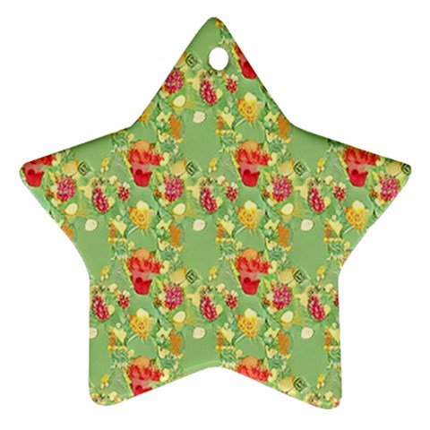 Retro 1880s Flowers Pattern 17 Ornament (Star) from ArtsNow.com Front