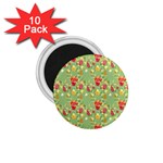 Retro 1880s Flowers Pattern 17 1.75  Magnets (10 pack) 