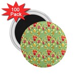 Retro 1880s Flowers Pattern 17 2.25  Magnets (100 pack) 