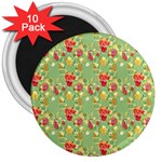 Retro 1880s Flowers Pattern 17 3  Magnets (10 pack) 