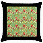 Retro 1880s Flowers Pattern 17 Throw Pillow Case (Black)