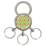 Retro 1880s Flowers Pattern 17 3-Ring Key Chain