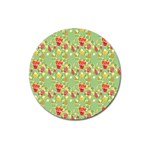 Retro 1880s Flowers Pattern 17 Magnet 3  (Round)